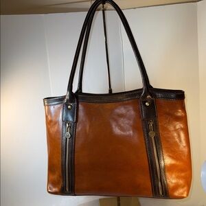 D&D Firenze Brown Italy Leather Tote Bag